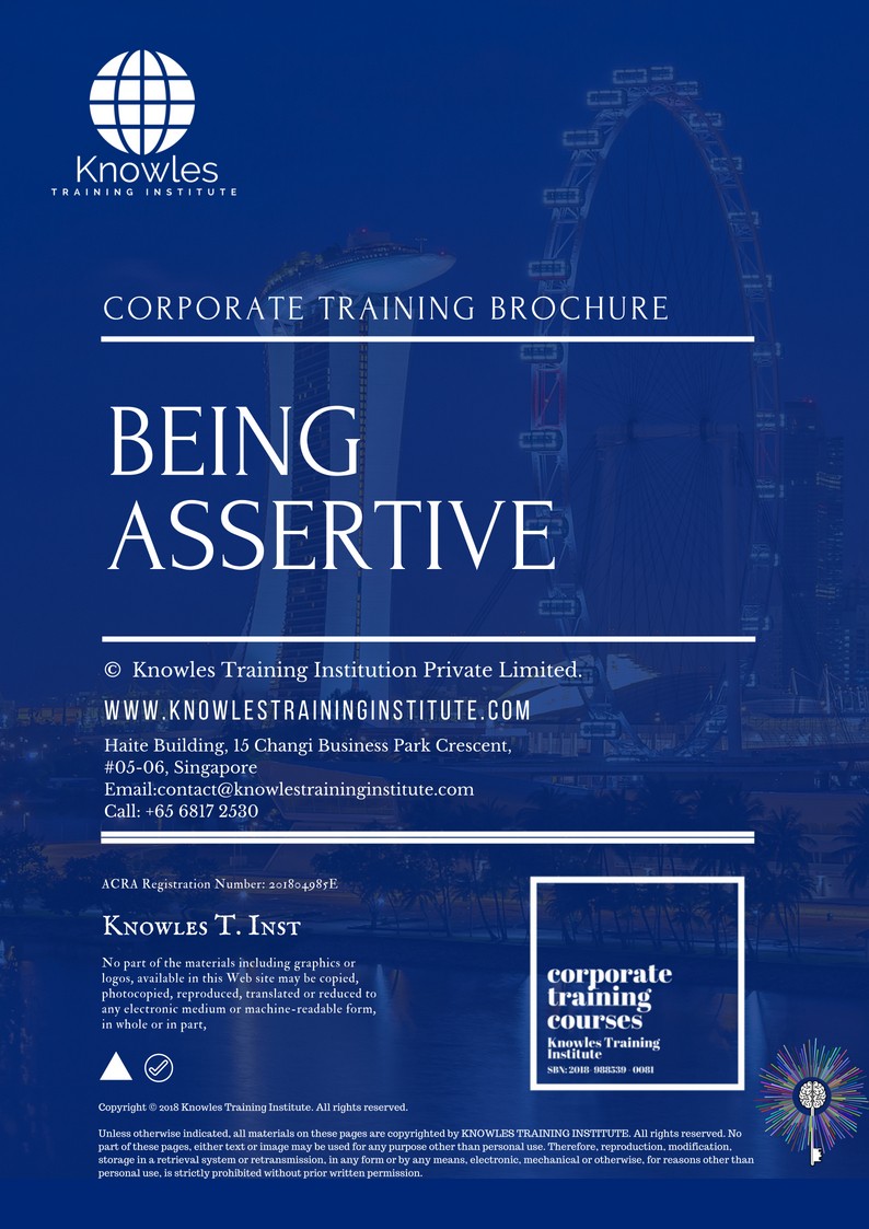 Course Brochure For Being Assertive Training Course In Doha, Qatar