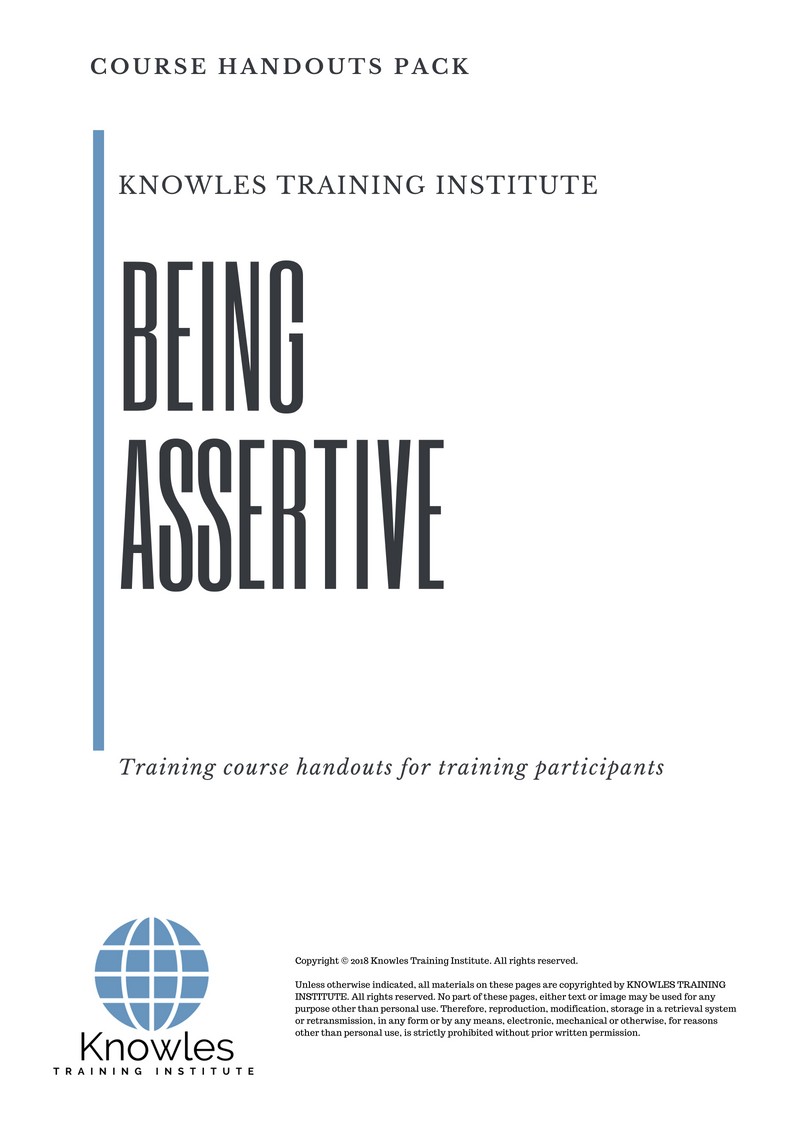 Course Handouts For Being Assertive Training Course In Doha, Qatar