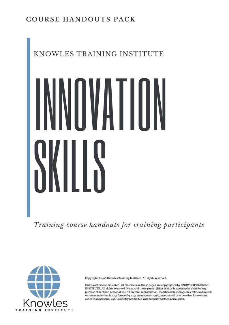 Innovation Skills Training Course In Doha, Qatar Handouts