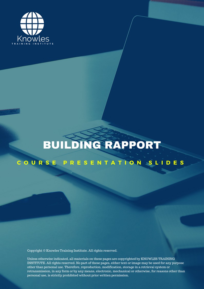 PPT Slides Used During Course For Building Rapport Course In Doha, Qatar